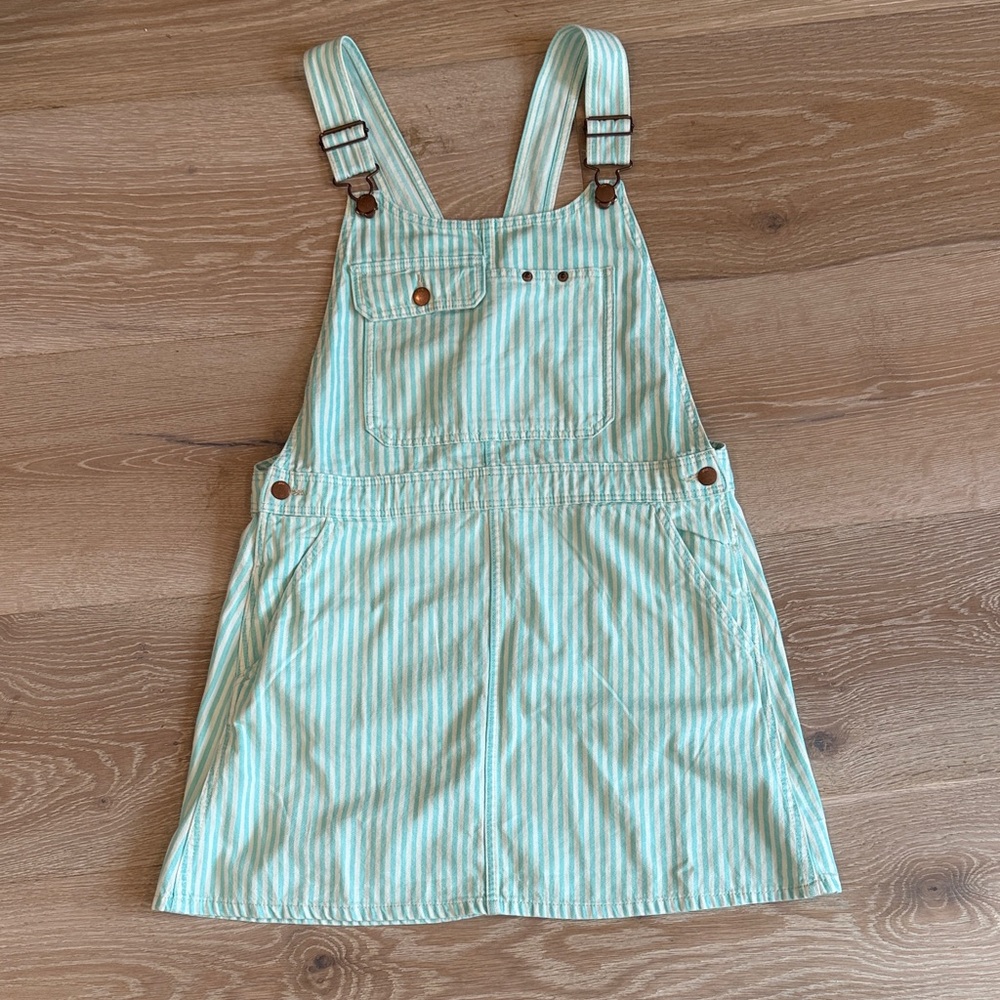 Zara Mint Green Striped Kids Overalls